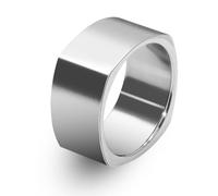 Soul-Cats Anillo unisex de acero inoxidable para hombre o mujer - rectangular y geométrico, extra ancho, plateado cepillado, Breit, Acero inoxidable, Sin piedra preciosa