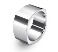 Soul-Cats Anillo unisex de acero inoxidable para hombre o mujer - rectangular y geométrico, extra ancho, plateado cepillado, Breit, Acero inoxidable, Sin piedras preciosas