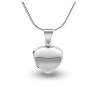 Soul-Cats Bonito medallón de plata de ley 925 con forma de corazón, con o sin cadena, amuleto de recuerdo personalizado, Kette 40cm & Anhänger, Plata esterlina, No es una piedra preciosa