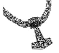 Soul-Cats - Colgante y Cadena, diseño de Mjöllnir, el Martillo de Thor Plata Talla:50 cm
