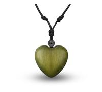 Soul-Cats Collar de madera con forma de corazón para mujer, colgante de corazón grande de madera natural, collar ajustable, joyería natural hecha a mano en marrón, verde o negro, Mittel, Madera, No es