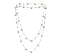 Soul-Cats Collar de perlas para mujer, 170 cm, cadena larga de perlas, elegante, con cierre de mosquetón, Mittel, Acrílico, No es una piedra preciosa