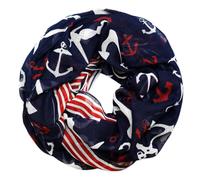 Soul-Cats Elegante pañuelo de ancla para mujer, diseño de ancla marítima, aspecto marinero, azul, 100 x 90