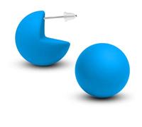 Soul-Cats Pendientes coloridos de plástico mate de 20 mm de diámetro para mujer, bonitos pendientes en diseño de bola, Acrílico