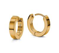 Soul-Cats Pendientes de aro G23 de titanio con bisagra en oro: pendientes unisex ultraligeros para mujer y hombre tamaño 11 mm Diámetro / 3 mm de ancho