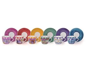 Soul Kitchen Set Taza De Café con Plato 6 Uds. Shops 90 cl Multicolor