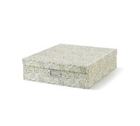 Soul & Lane Caja de almacenamiento de fotos con tapa, 14.8 x 13.0 x 3.7 pulgadas, organizador de recuerdos florales, almacenamiento de cartón para álbumes de fotos, álbumes de recortes, obras de arte