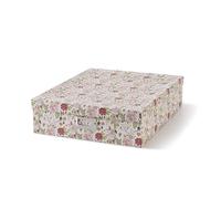 Soul & Lane Caja de almacenamiento de fotos con tapa, 14.8 x 13.0 x 3.7 pulgadas, organizador de recuerdos florales, almacenamiento de cartón para álbumes de fotos, álbumes de recortes, obras de arte