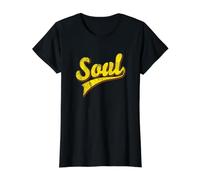 Soul Music/Retro Dancing 80s Disco - Vintage Style Soul Camiseta gráfica económica, Mujer, Negro, XS