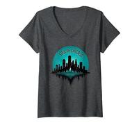 Soul of Chicago House Music - Camiseta gráfica para Hombre Camiseta Cuello V, Mujer, Jaspeado Oscuro, M