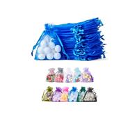 Soul Projekt [100 unidades] Bolsas de regalo de organza, para regalos, joyas, cumpleaños, bolsas de fiesta. Bolsas de organza para todas las ocasiones. Azul Real Organza Bags Royal Blue 7x9 x100