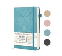 Soul Projekt Cuaderno A5 Azul, Libreta A5 Hojas Blancas, 360 Página Diario Personal, Bullet Journaling Notebook A5, Cuaderno A5 Tapa Dura, Cierre Elástico Para Bolígrafo