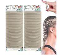 Soul Projekt Elástico Pelo Gomas, 100 piezas 4 mm, Rubio, Corbatas multiusos, Sin metál bandas para numerosos tipos de cabello, trenzado, coletas y moños para la escuela, el trabajo o el gimnasio
