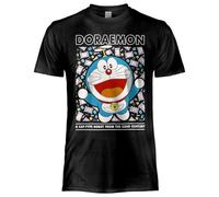 Soul up Doraemon Camiseta Gadget Storm. Camiseta Oficial Unisex Camiseta Regular Algodón Adulto Niño, Negro , XL