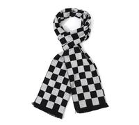 soul young Bufanda larga de algodón para hombre, bufanda cálida con flecos a cuadros con lujosa caja de regalo, Cuadros blancos y negros 2, Taille unique