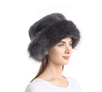 soul young Cappello di Vera i finto Pelo Pelliccia Cappelli aviatore Donna Leopardo Stampa Russo Russian Style Leopardo Stampa Marrone Nero Grigio Bianco(Gris 2)