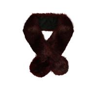 Soul Young - Collar de piel sintética para mujer, cuello de piel sintética, abrigo de invierno, 160 cm,burdeos, Talla única