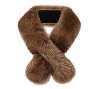 Soul Young - Collar de piel sintética para mujer, cuello de piel sintética caliente estilo piel de zorro, bufanda de invierno, embalaje desechable, Talla única