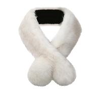 Soul Young - Cuello de piel sintética para mujer, bufanda de invierno cálida con cuello de piel sintética de zorro, embalaje desechable, Talla única