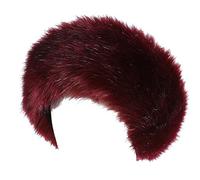 Soul Young Diadema de la piel falsa Mujer Para Invierno ligeramente elástica(Rojo)