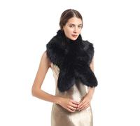 soul young para bufandas De piel de zorro falso de Mujeres de invierno(120cm,Negro)
