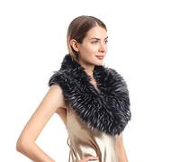 soul young para bufandas De piel de zorro falso de Mujeres de invierno(80cm,Negro&Blanco)