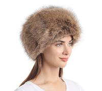 soul young Sombrero de Invierno del Estilo Ruso de la Piel Falsa de Las Mujeres Sombreros de Las Tapas de esquí de la Moda(Marrón)