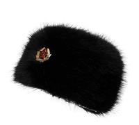 soul young Sombrero de Invierno del Estilo Ruso de la Piel Falsa de Las Mujeres Sombreros de Las Tapas de esquí de la Moda(Negro&KGB)