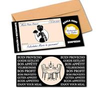 SOULART GRAPHICS | Tarjeta regalo restaurante | Vale cena o comida rasca y gana| Regalo pareja original | Tarjeta regalo para rellenar | Cupón personalizado | Regalo romántico San Valentín
