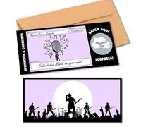 SOULART GRAPHICS | Vale regalo concierto o festival sorpresa| Regalo original personalizable | Tarjeta rasca y gana | Tarjeta regalo para rellenar | Cupón para rellenar | Regalo romántico San Valentín