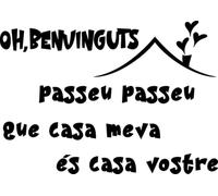 SoulArt, Vinilo de pared decorativo con frase "Benvinguts, passeu passeu" Pegatinas decorativas entrada. Pegatina decorativa con frase divertida. Vinilo de corte (21x30cm)
