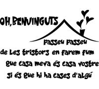 SoulArt, Vinilo de pared decorativo con frase "Benvinguts, passeu passeu..." Pegatinas decorativas entrada. Pegatina decorativa con frase divertida. Vinilo de corte (42x59cm)