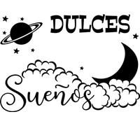 SoulArt® Vinilo habitación infantil con frase "Dulces sueños" Pegatinas decorativas para niños o niñas. Vinilo infantil, Vinilo de corte (20x29cm)