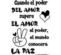 SoulArt® Vinilos de pared decorativo con frase "Cuando el poder del amor..." Frases bonitas motivadores para habitación. vinilo de corte (20x29cm)