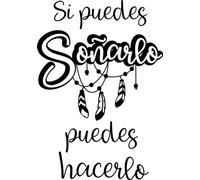 SoulArt® Vinilos de pared decorativo con frase "Si puedes soñarlo puedes hacerlo" Frases bonitas motivadores para habitación. vinilo de corte (59x84cm)