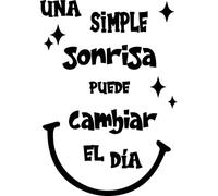 SoulArt, Vinilos de pared decorativo con frase "una simple sonrisa..." Pegatina decorativa con frase inspiradora. Pegatina decorativa con frase divertida. Vinilo de corte (30x59cm)