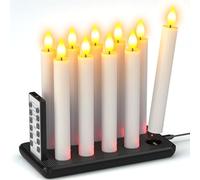 SoulBay 10 piezas Velas LED Efecto Llama Recargables USB, 17 cm Velas Luces LED con Control Remoto y Temporizador, Decorativas Velas Eléctricas para Cuadros Salon Hogar Decoracion Halloween Navidad