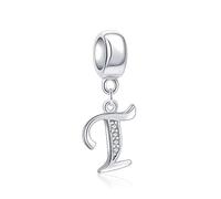 soulbeads perlas de plata de ley 925 letra inicial A-Z alfabeto colgantes con encanto para pulsera Europea
