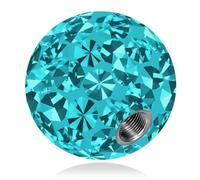 SoulCats Crystal Piercing Bola Tornillo Piercing Epoxi Ferido Muchos tamaños, Colores: Azul Claro, Hilo: 1.6mm; Bola Tamaño: 4 mm