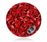 SoulCats Piercing Ball Ball Ball Replacement Ball Crystal Gel epossidico ferido Molte Dimensioni, Colore:Rosso, Filettatura:1,6 mm, Dimensione Della Sfera:5 mm