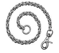 SoulCats Portachiavi/Catena Portachiavi in Acciaio INOX con Chiusura a moschettone, Colore: Argento, Lunghezza: 55 cm