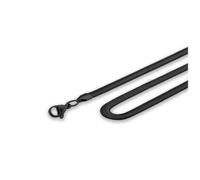 SoulCats Pulsera Collar de Cadena de Serpiente Set de Acero Inoxidable Plateado Oro de la Cadena bordillo Negro, tamaño: 2,5 mm; Color: Negro; Rango: 22 cm Pulsera