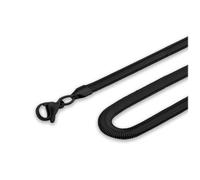 ®SoulCats pulsera collar de cadena de serpiente set de acero inoxidable plateado oro de la cadena bordillo negro, tamaño: 6 mm; color: negro; rango: 55 cm cadena