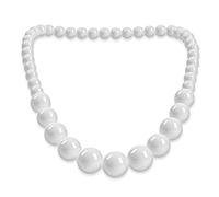 SoulCats Rojo Cadena Collar de Perlas Collar de Perlas de acrílico, Color: Blanco