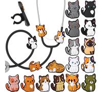 Soulchen 15 dijes de estetoscopio de gato para enfermera, bonitos y ajustables, accesorios de estetoscopio, etiqueta de identificación, regalos para varios estilos, regalo para enfermeras, médicos