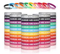 Soulchen 50 pulseras de silicona motivacionales para lectores son líderes, pulseras de goma coloridas a granel, regalo de premio para el regreso a clases, suministros de fiesta