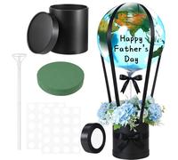 Soulchen Caja de regalo de globos de cumpleaños para el día del padre con globo estilo tierra de 22 pulgadas, cinta y arcilla floral, divertidos regalos sorpresa de feliz cumpleaños para hombres, papá