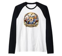 Soulful Gospel Coro Música Shiba-Inu Mientras predica en la Iglesia Camiseta Manga Raglan