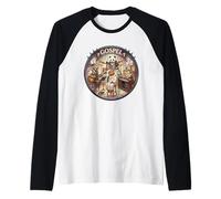 Soulful Gospel Coro Música Shiba-Inu Mientras predica en la Iglesia Camiseta Manga Raglan