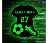 soulglass Letrero De Neón De Camiseta De Fútbol Personalizado, Decoración Para Colgar En La Pared, Regalo De Cumpleaños Para El Hijo Amante Del Fútbol, cartel De Camiseta De Fútbol